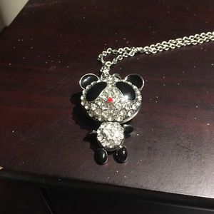 Long sparkly panda necklace